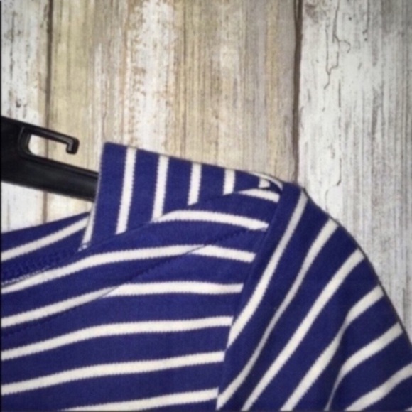 Talbots Blue Striped 3/4 Sleeve Blouse - Picture 2 of 4